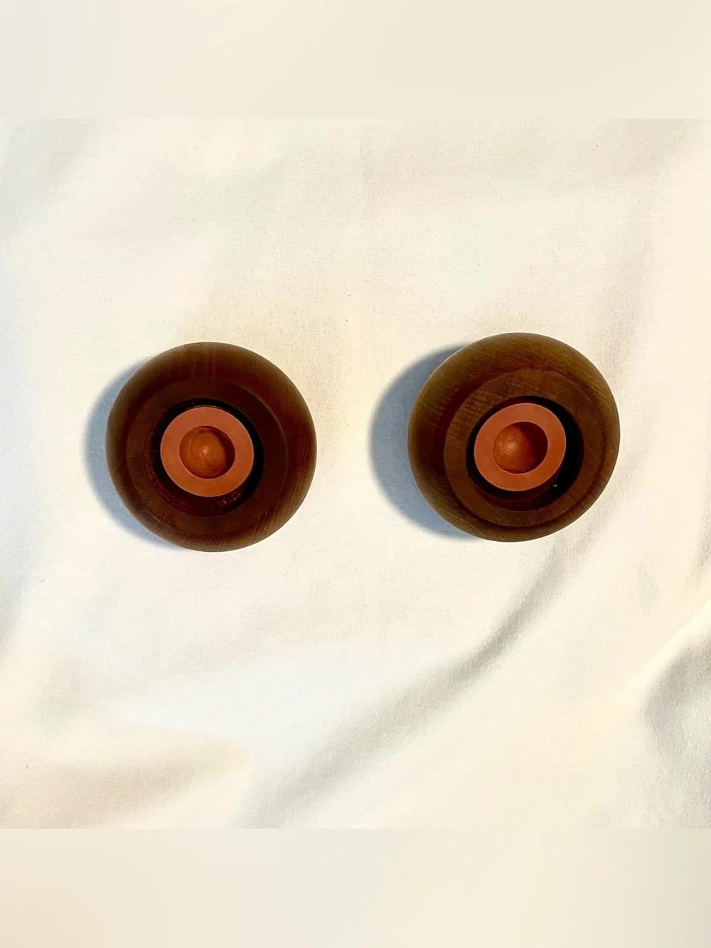 *MCM* Salt & Pepper Set - Ball Type Design - Myrtlewood-Vintage - 2.5